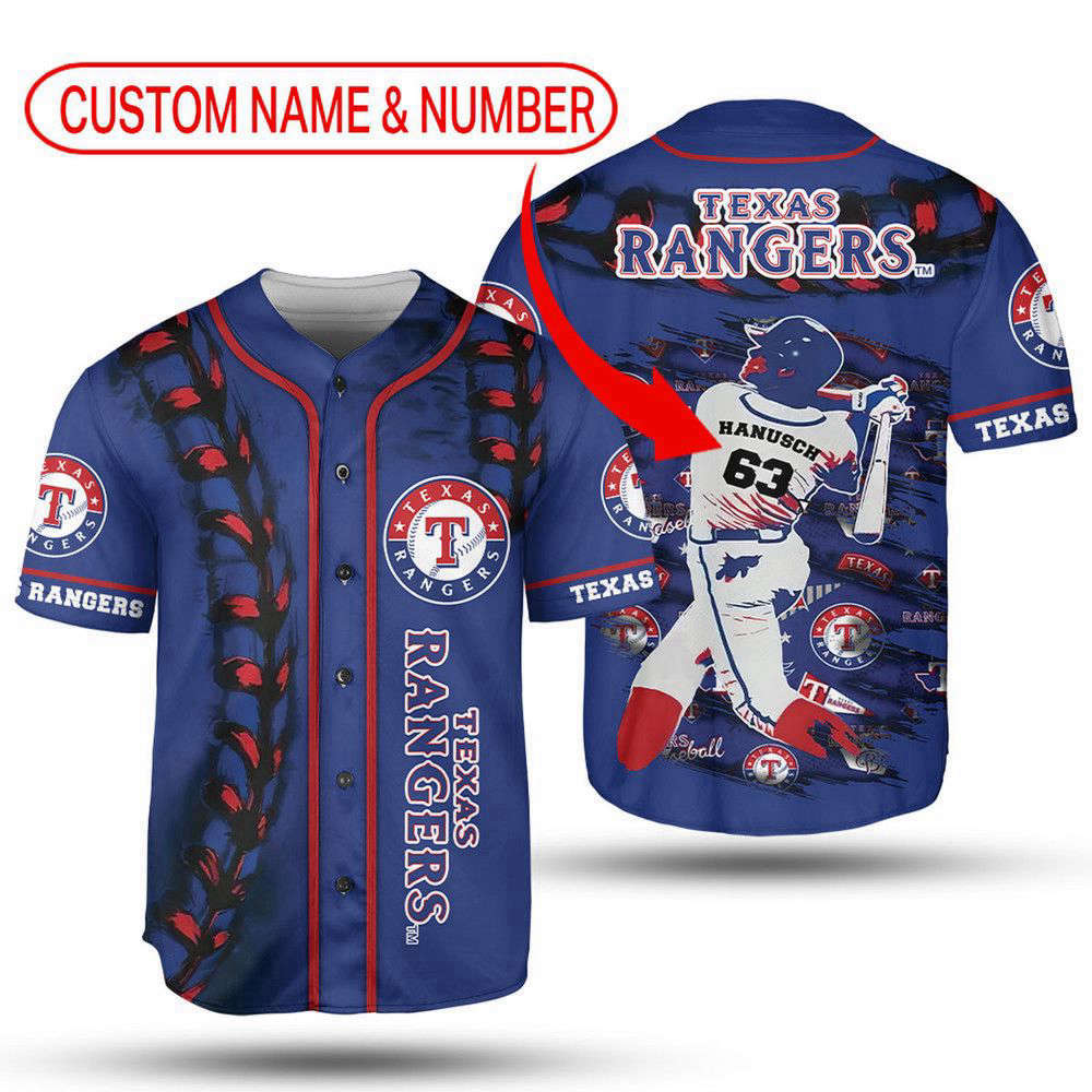 MLB Texas Rangers Custom Name Number Baseball Jersey V2 Unisex Shirt, Gift For Men And Women