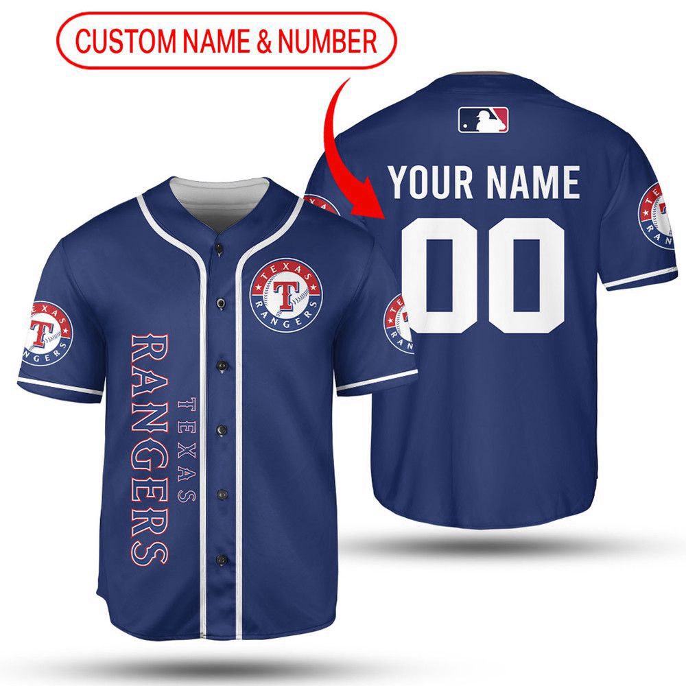 MLB Texas Rangers Custom Name Number Baseball Jersey V3 Unisex Shirt, Gift For Men And Women