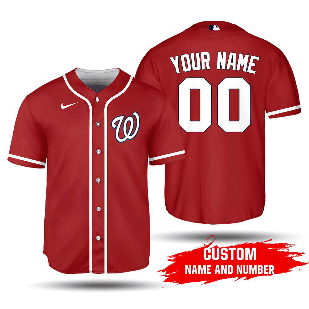 MLB Washington Nationals Custom Name Number 2023 Alternate Jersey Red Baseball Jersey Unisex Shirt, Gift For Men And Women