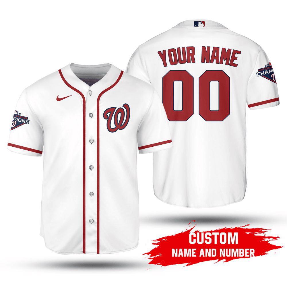 MLB Washington Nationals Custom Name Number 2023 Home Jersey White Baseball Jersey Unisex Shirt, Gift For Men And Women