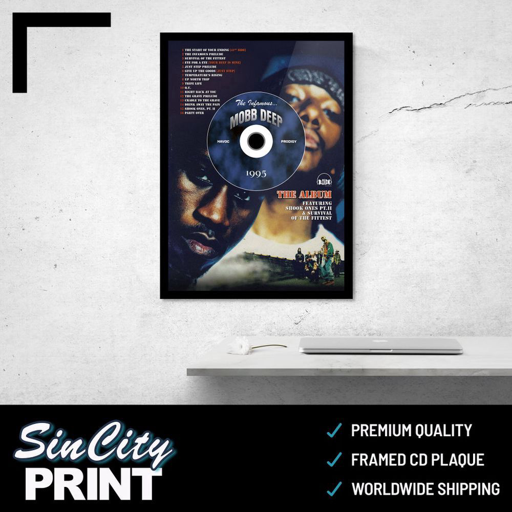 Mobb Deep ‘The Infamous’ CD Album Plaque – Hip-Hop/Rap Music Premium Matte Vertical Poster, For Fans