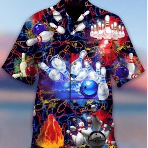 Multi Bowling Flash Light Hawaiian Shirt, Gift For Men And Women