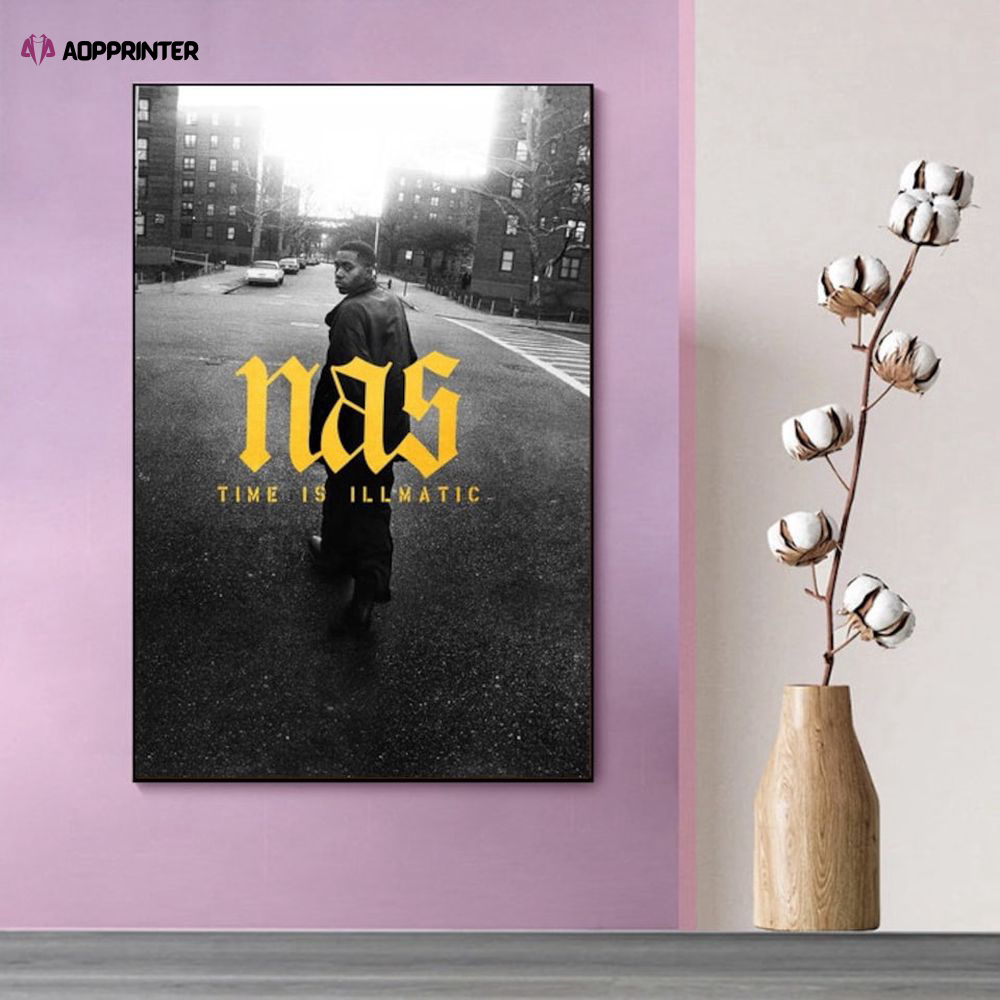 Nas Time Is Illmatic, Nas Music Singer Canvas Poster, Best Gift For Home Decoration
