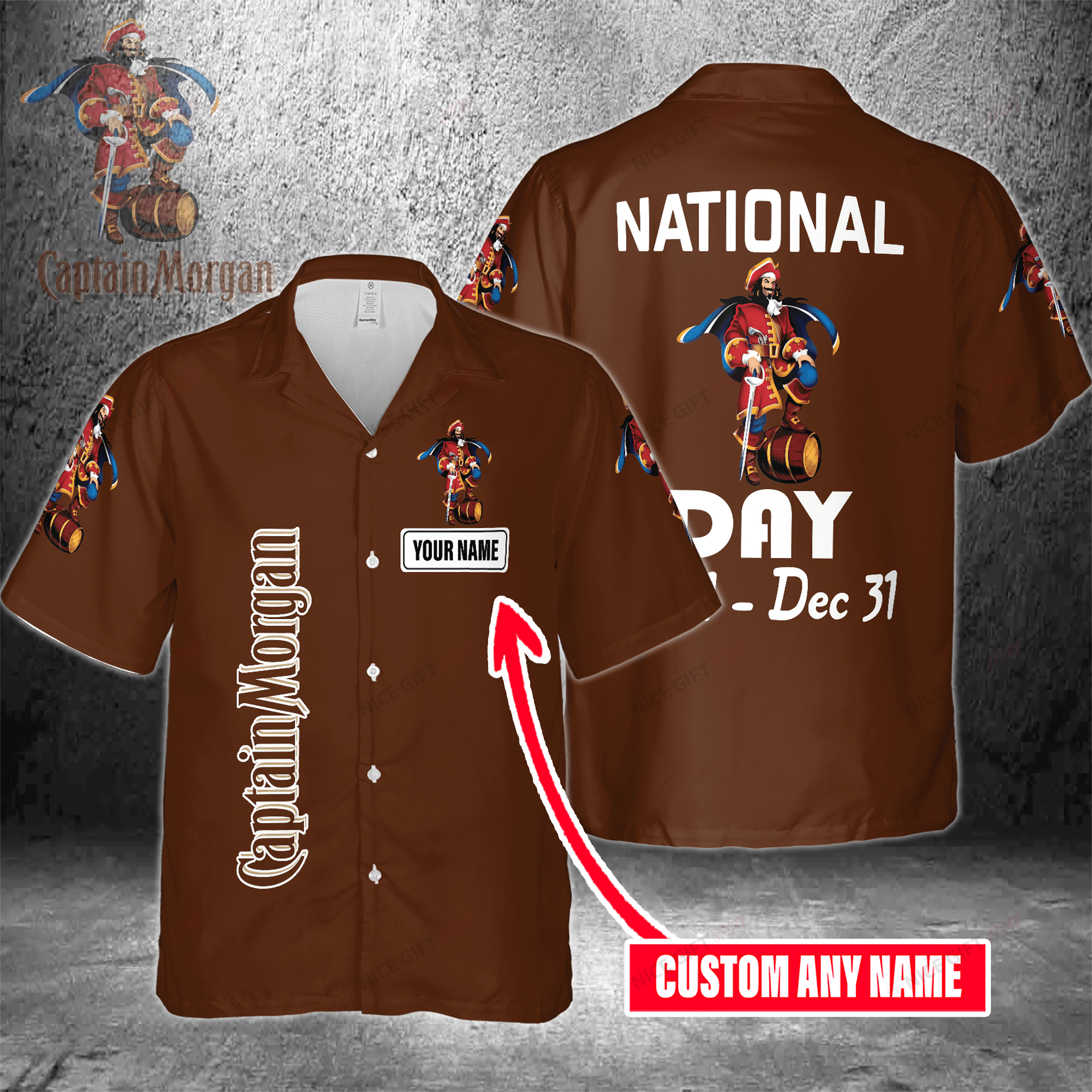 National Captain Morgan Day Jan 1 – Dec 31 Custom Name Hawaiian Shirt 3HS-U0I9