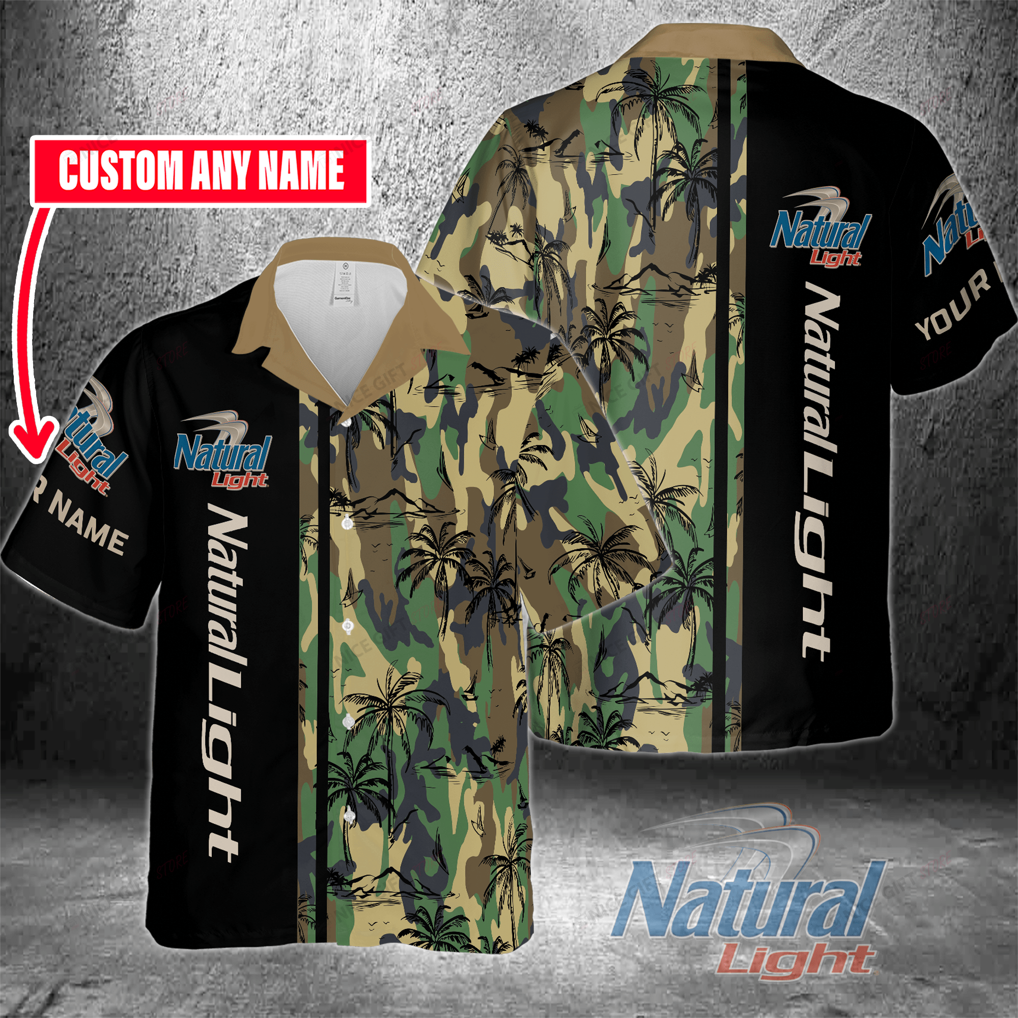 Natural Light Custom Name Hawaiian Shirt For Men And Women