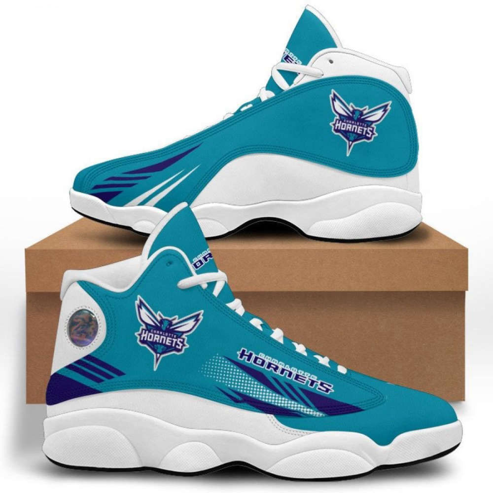 NBA Charlotte Hornets Teal Dark Purple Air Jordan 13 Shoes, Best Gift For Men And Women