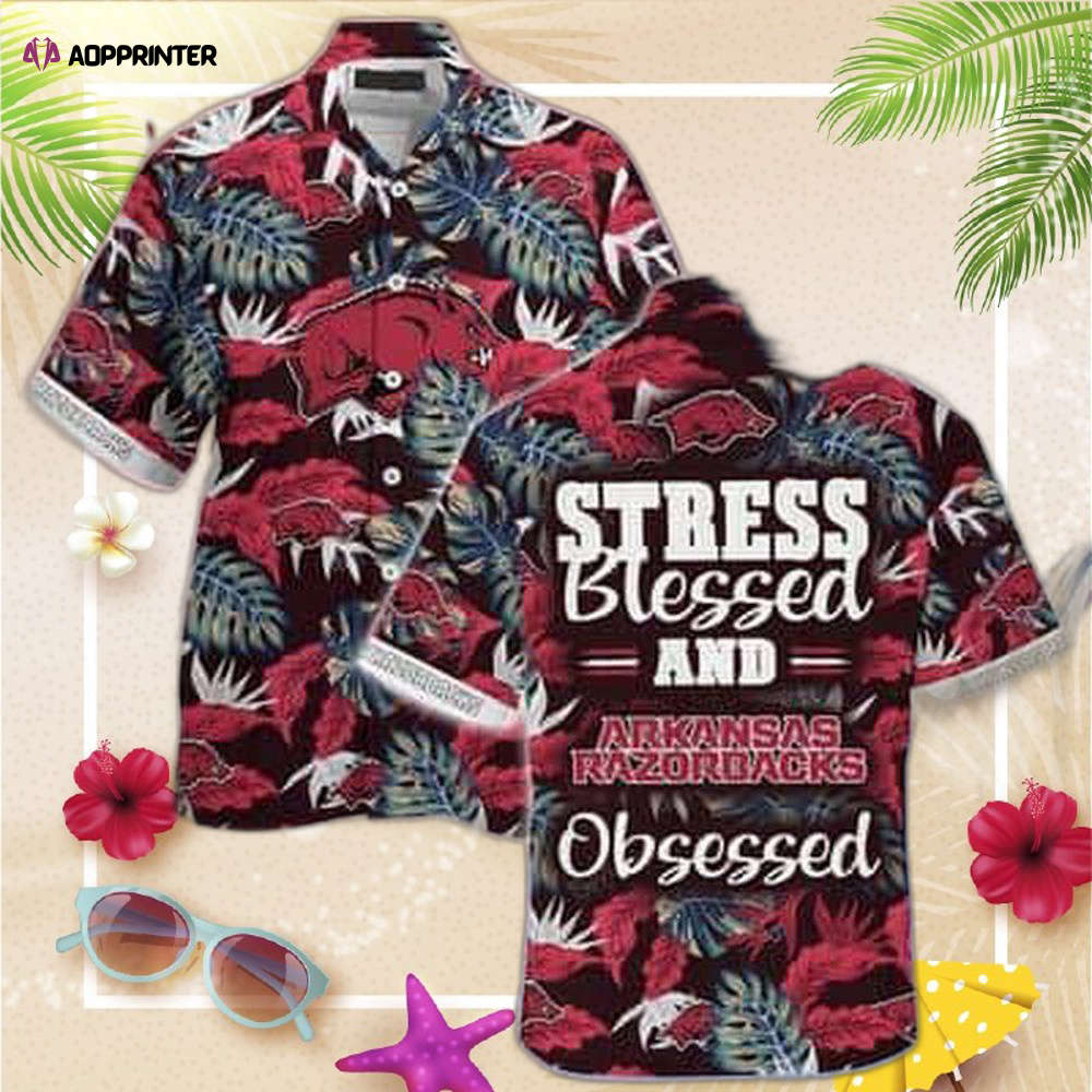 NCAA Arkansas Razorbacks Hawaiian Shirt Summer Aloha Stress Blessed Obsessed