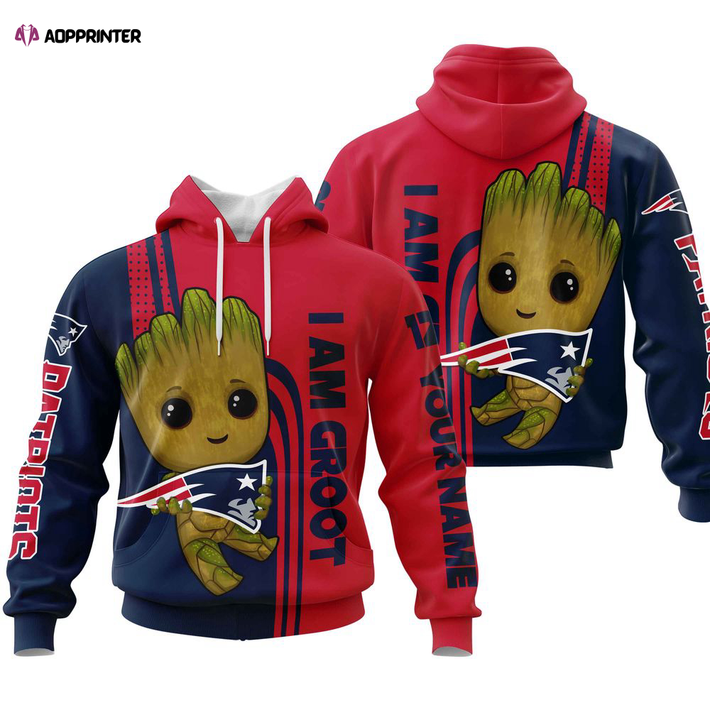 New England Patriots Groot Hoodie, For Men And Women
