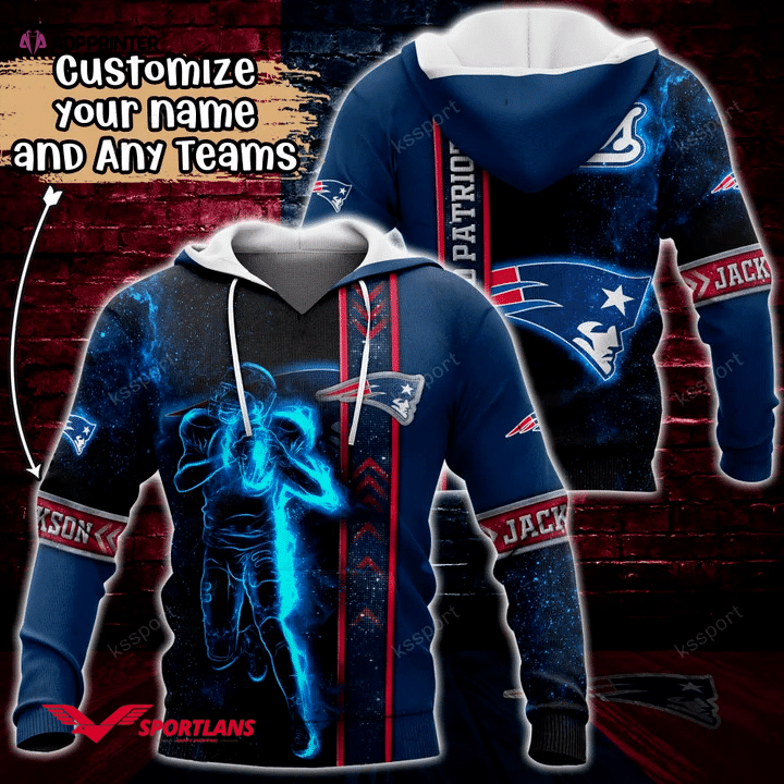 New England Patriots NFL Custom Name 3D Hoodie, Gift For Men And Women