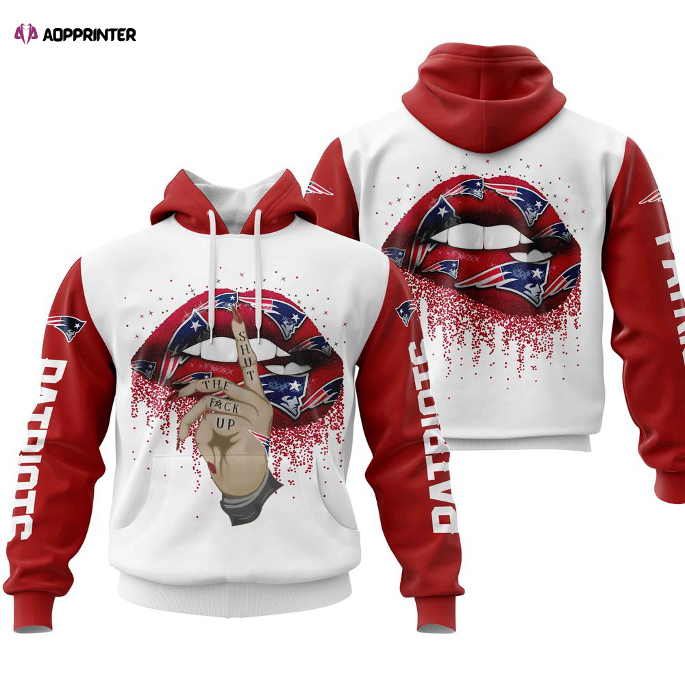 New England Patriots Red Lips Hoodie, Gift For Men And Women