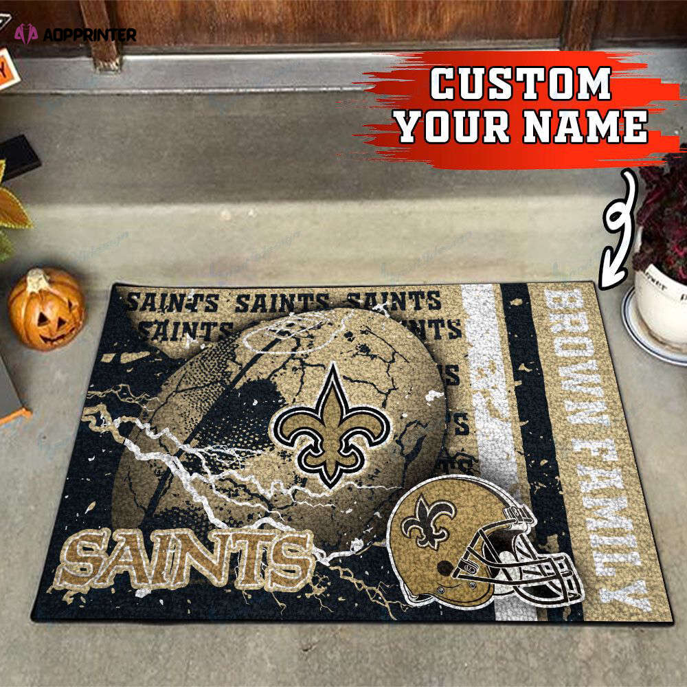 New Orleans Saints Personalized Doormat, Gift For Home Decor