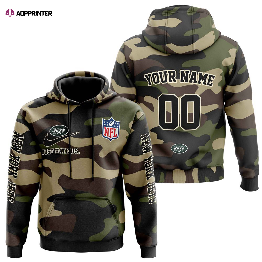 New York Jets Personalized Hoodie-Zip Hoodie Camo Style For Men Women