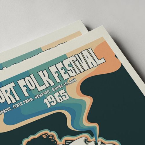 Newport Folk Festival Gig Poster  1965 – Bob Dylan – Music Poster – Gift For Fans