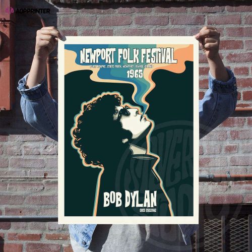 Newport Folk Festival Gig Poster  1965 – Bob Dylan – Music Poster – Gift For Fans