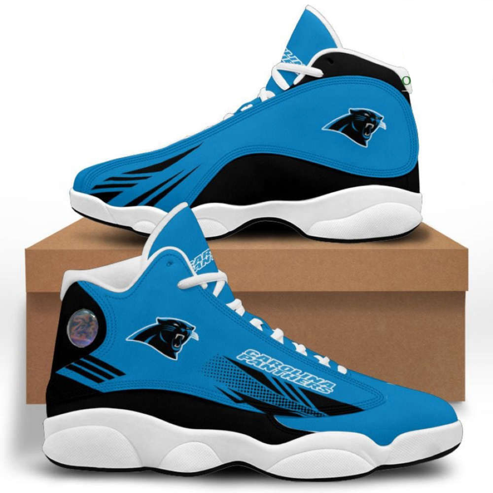 NFL Carolina Panthers Blue Black Air Jordan 13 Shoes, Best Gift For Men And Women