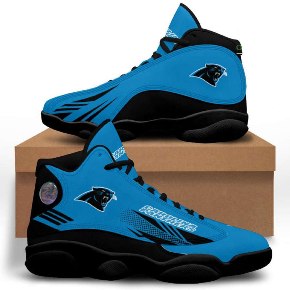 NFL Carolina Panthers Blue Black Air Jordan 13 Shoes, Best Gift For Men And Women