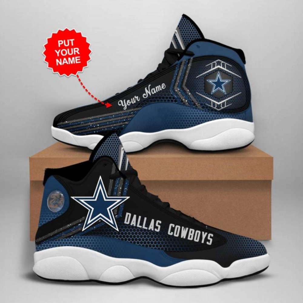 NFL Dallas Cowboys Custom Name Special Hexa Logo Air Jordan 13 Sneakers, Gift For Men And Women