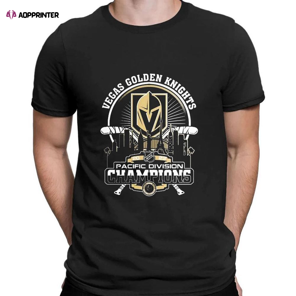 Nhl Vegas Golden Knights Pacific Division Champions Skyline 2023 T-Shirt For Fans