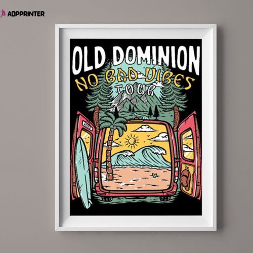 Old Dominion No Bad Vibes Tour 2023 Poster  Old Dominion Band Poster – Gift For Home Decoration