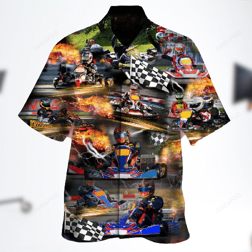 On a Karting Track Hawaiian Shirt, Gift For Men And Women