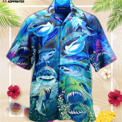 Order Be A Shark Unisex Hawaiian Shirt, Gift For Men Women, Gift For Men Women