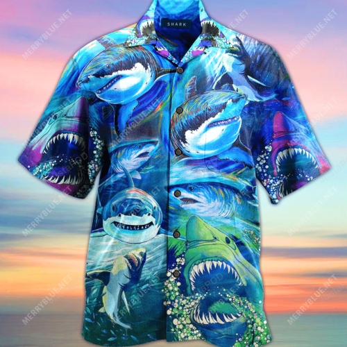 Order Be A Shark Unisex Hawaiian Shirt, Gift For Men Women, Gift For Men Women