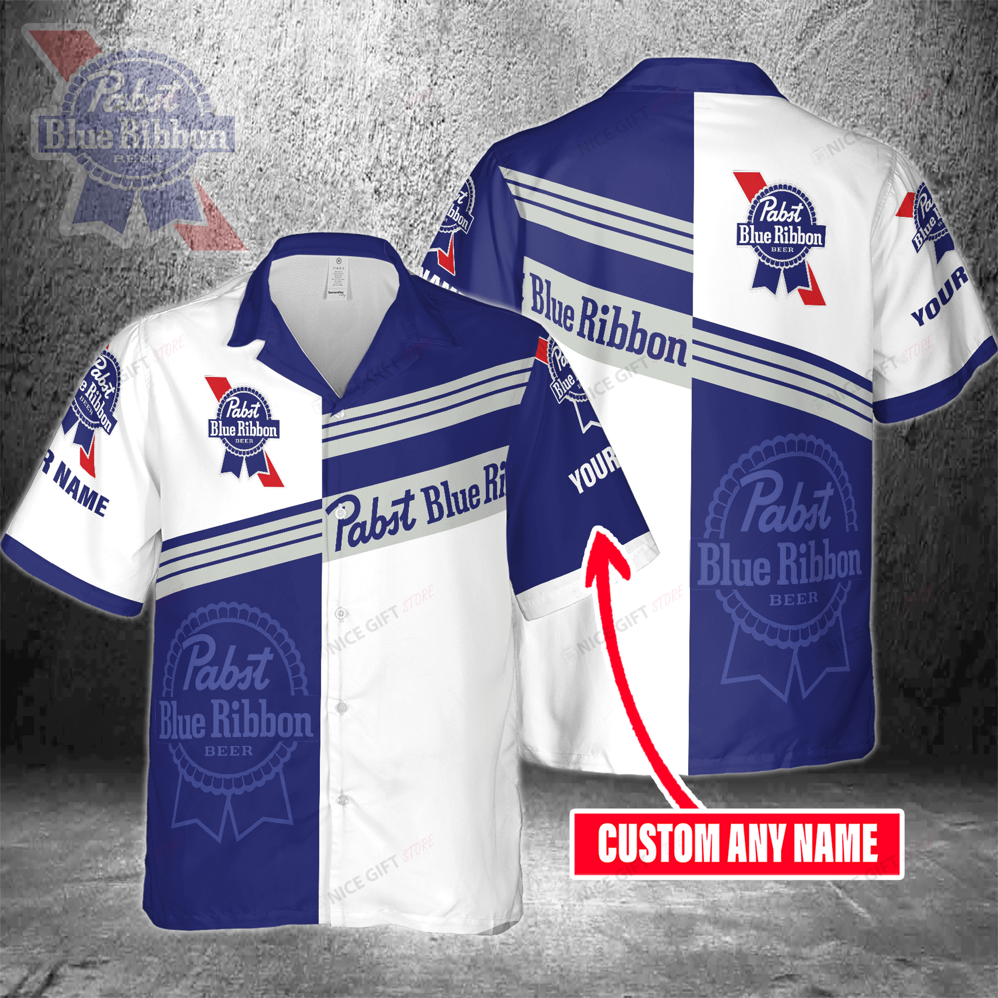 Pabst Blue Ribbon Custom Name Hawaiian Shirt For Men And Women