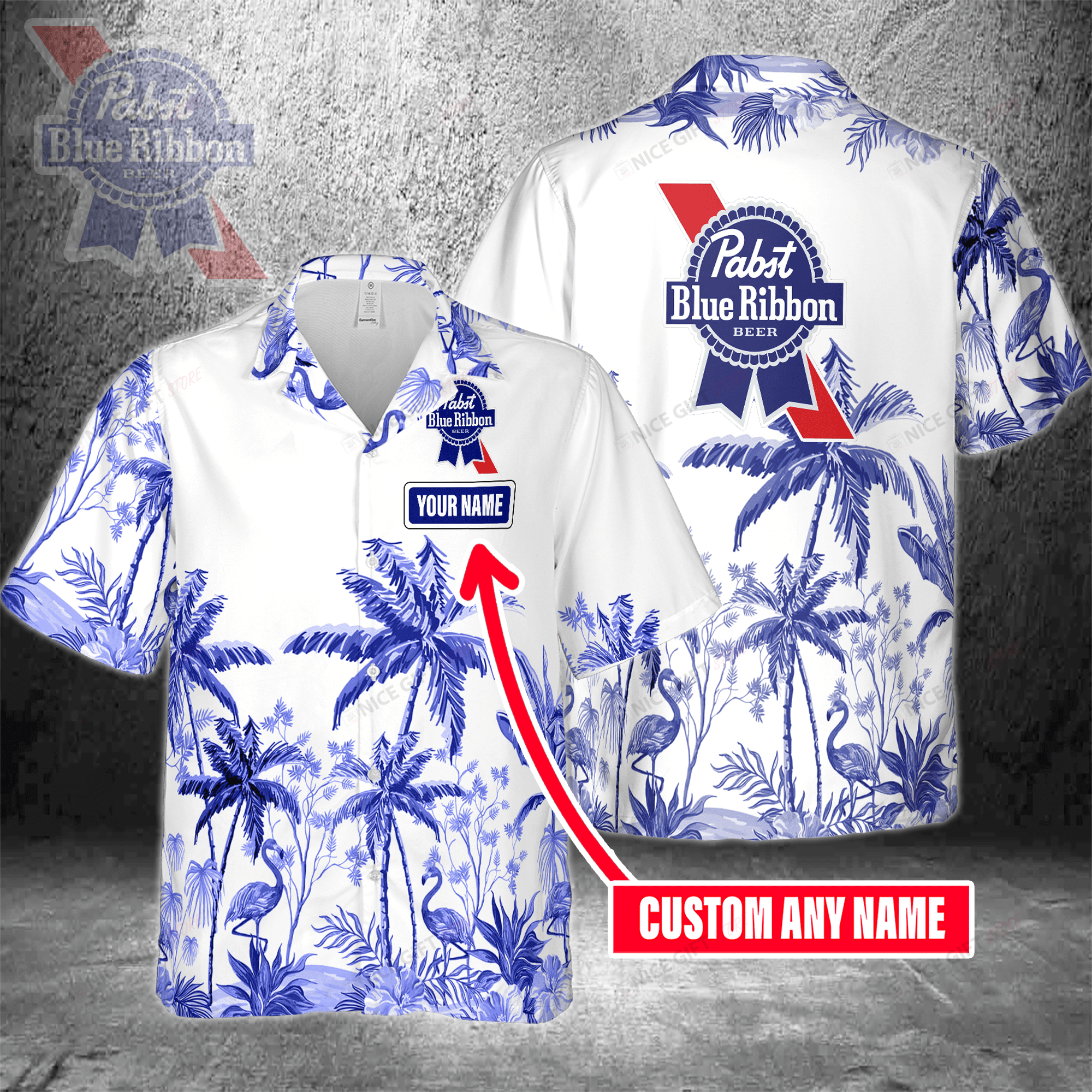 Pabst Blue Ribbon Custom Name Hawaiian Shirt For Men And Women