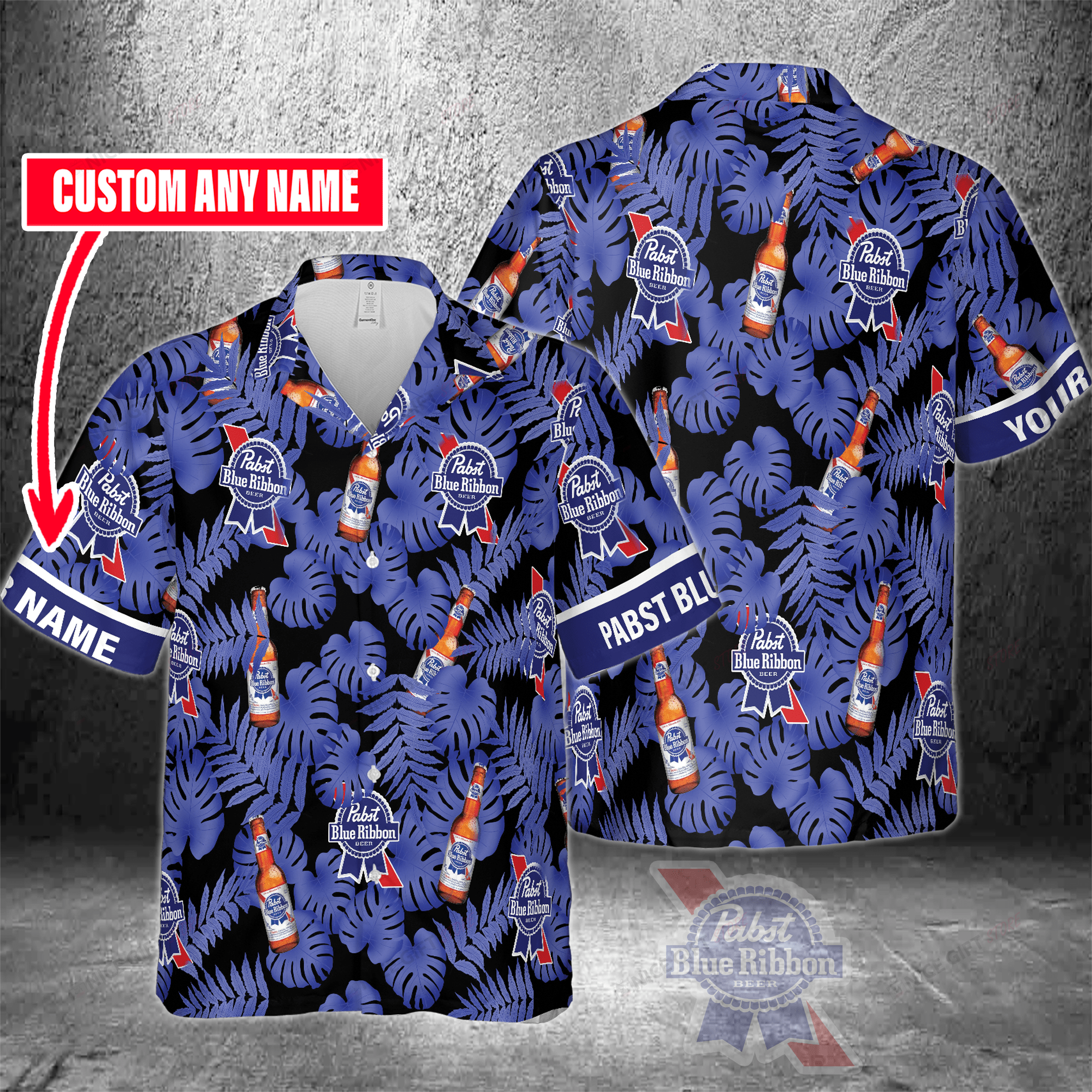 Pabst Blue Ribbon Custom Name Hawaiian Shirt For Men And Women