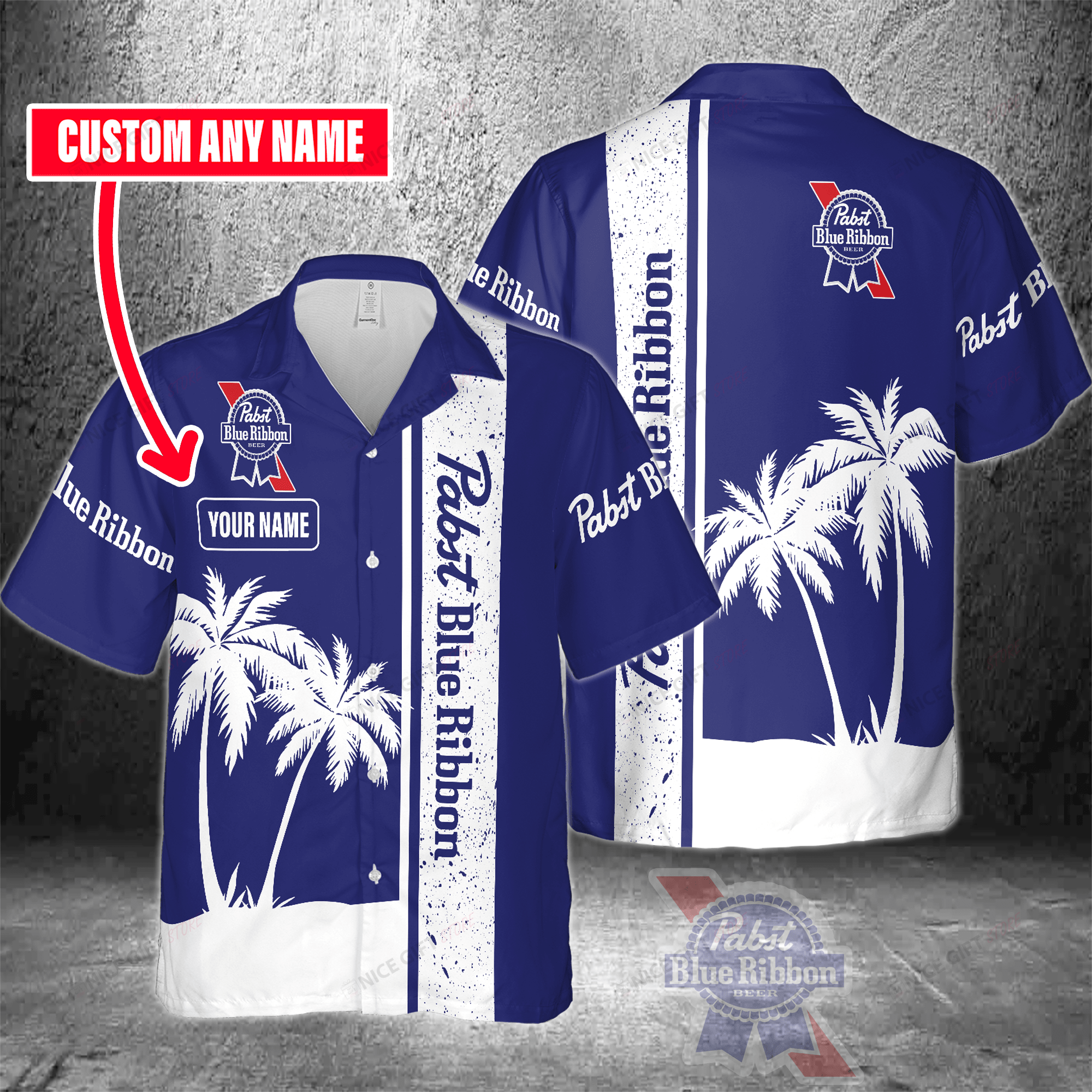 Pabst Blue Ribbon Custom Name Hawaiian Shirt For Men And Women