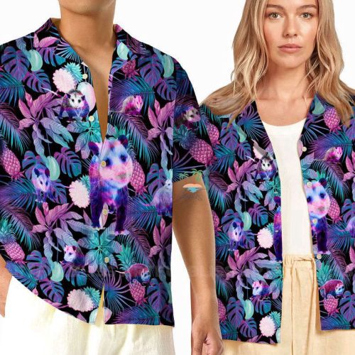 Pastel Opossum Jungle Hawaiian Shirt, Gift For Men And Women