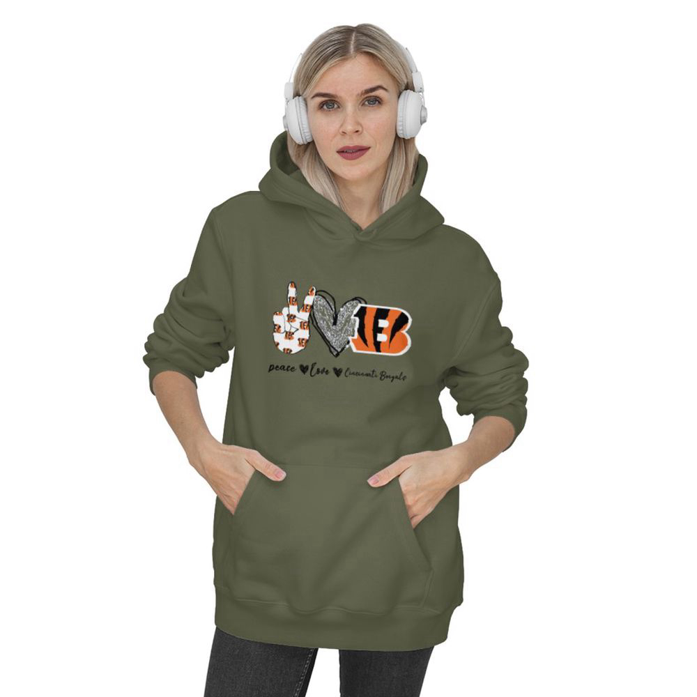 Peace Love Cincinnati Bengals Hoodie, Gift For Men And Women