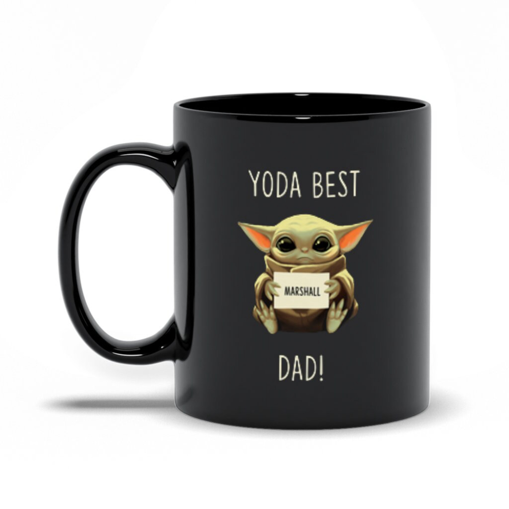 Personalized Baby Yoda Best Dad Mug,  Star Wars Fan Gift By Giftaholic