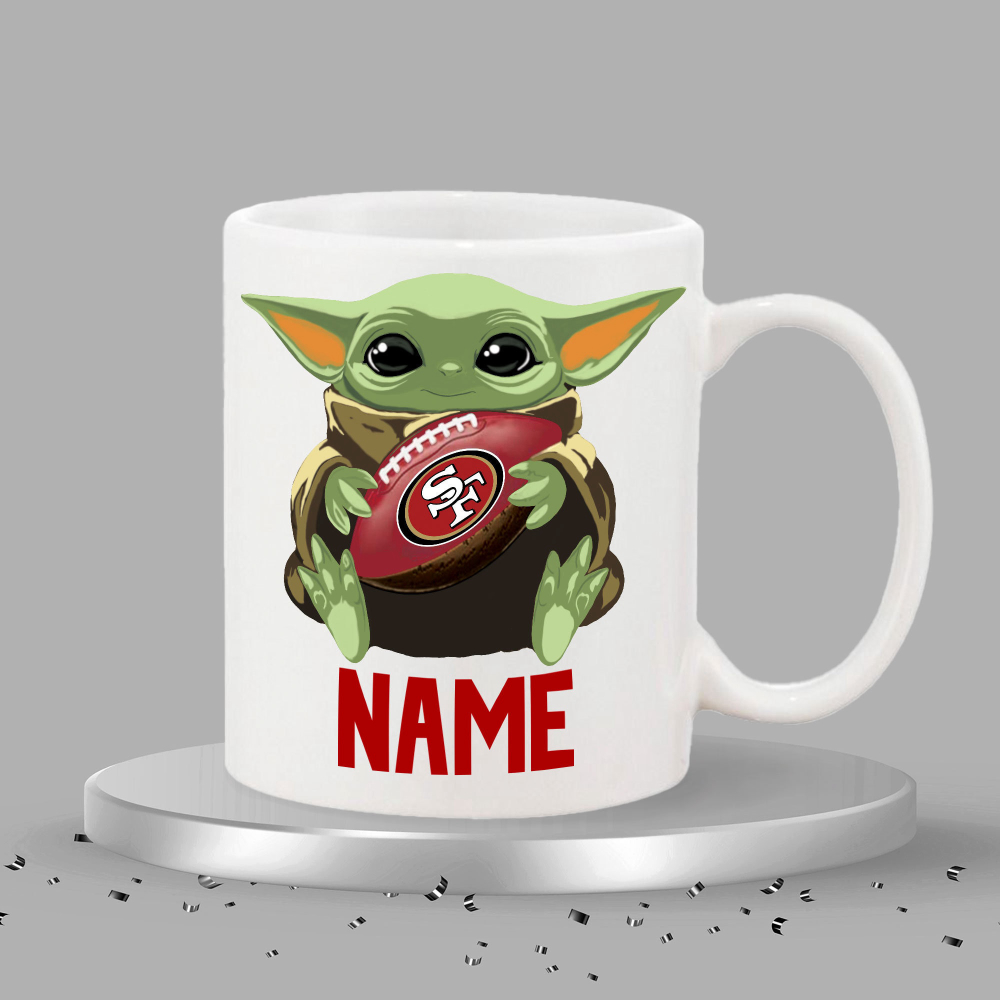 Personalized Grogu AKA, (Baby Yoda)  49ers Theme Mug