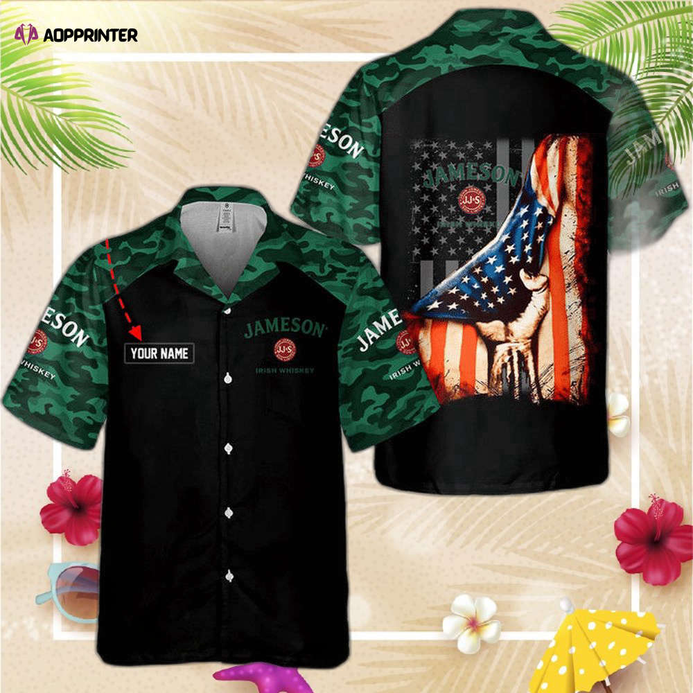 Personalized Jameson Irish Whiskey Us Flag Hawaiian Shirt For Men And Women