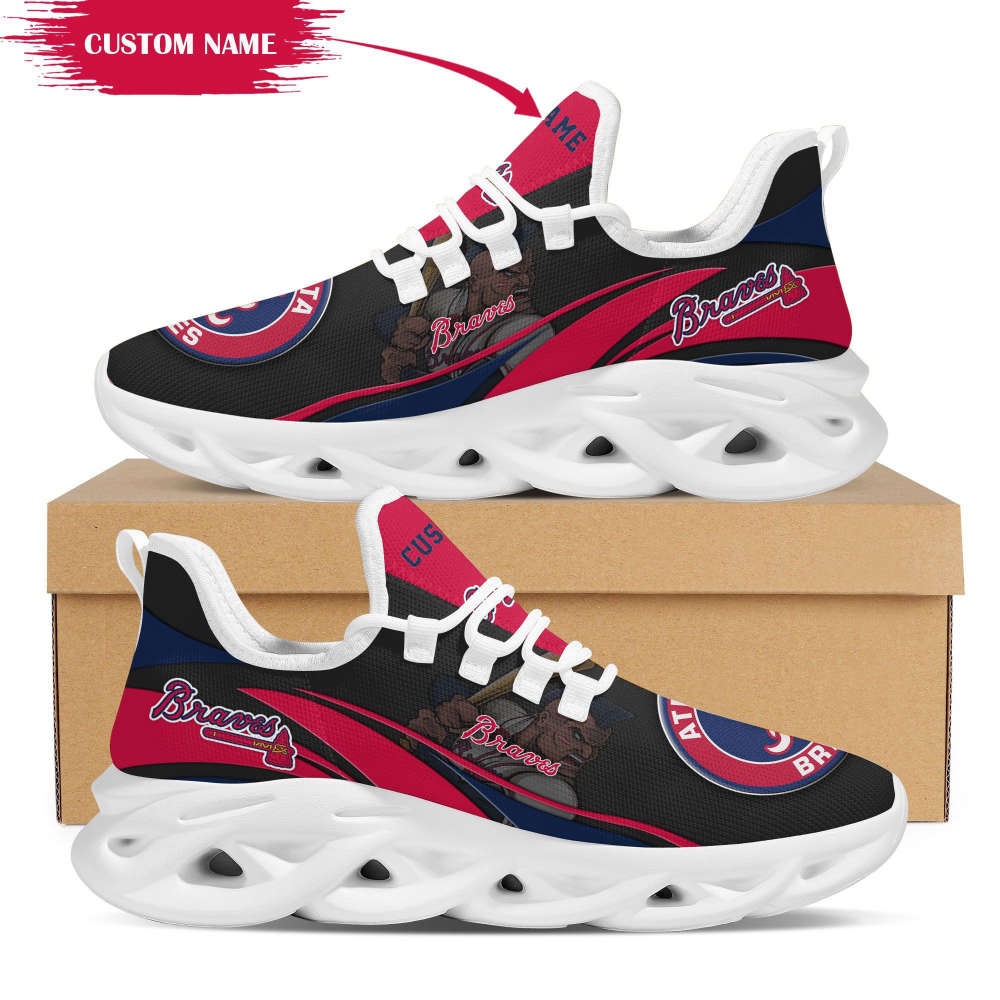 Personalized Name Atlanta Braves Mascot Max Soul Sneakers Running Sports Shoes For Men Women