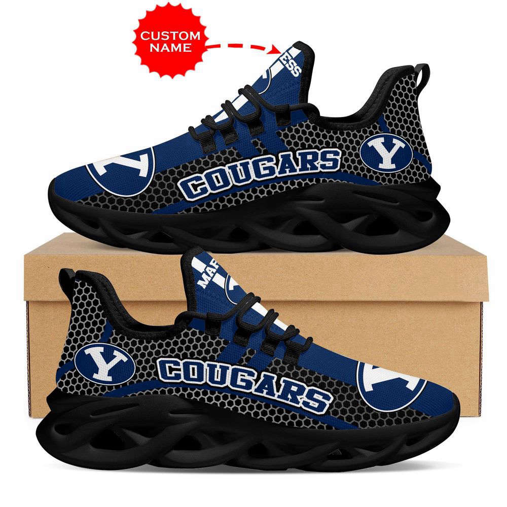 Personalized Name BYU Cougars Shoes Max Soul Luxury NCAA1 For Men Women