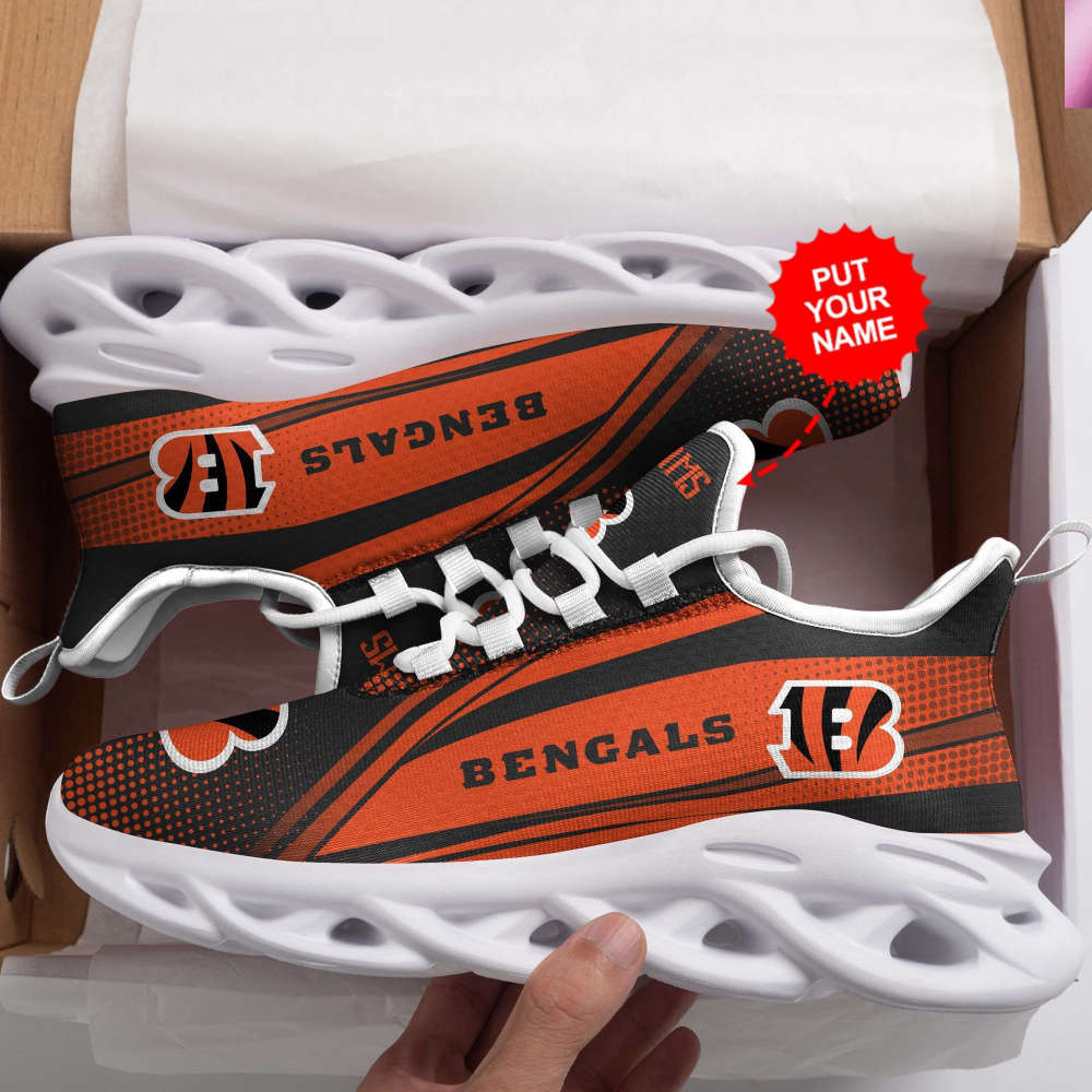 Personalized Name Cincinnati Bengals Max Soul Sneakers Running Sports Shoes For Men Women