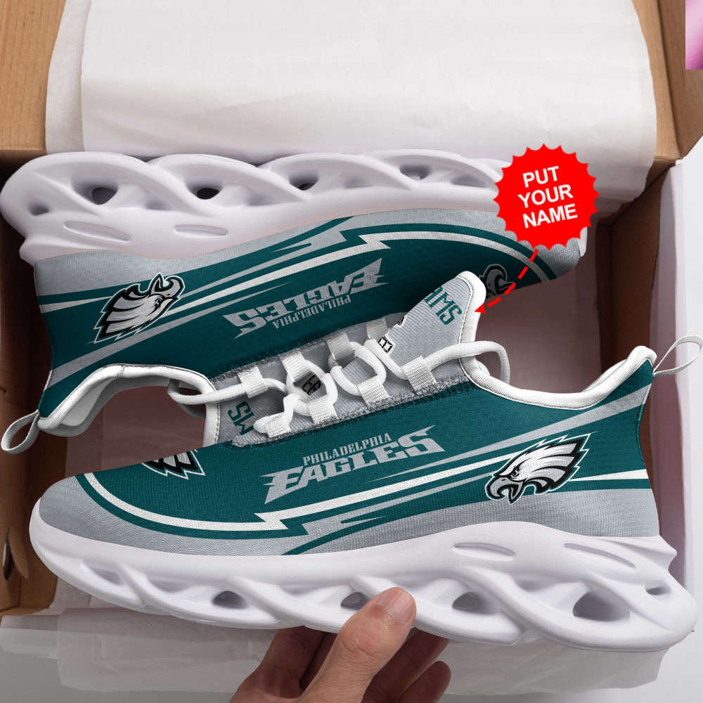 Personalized Name Philadelphia Eagles Max Soul Sneakers Running Sports Shoes For Men Women