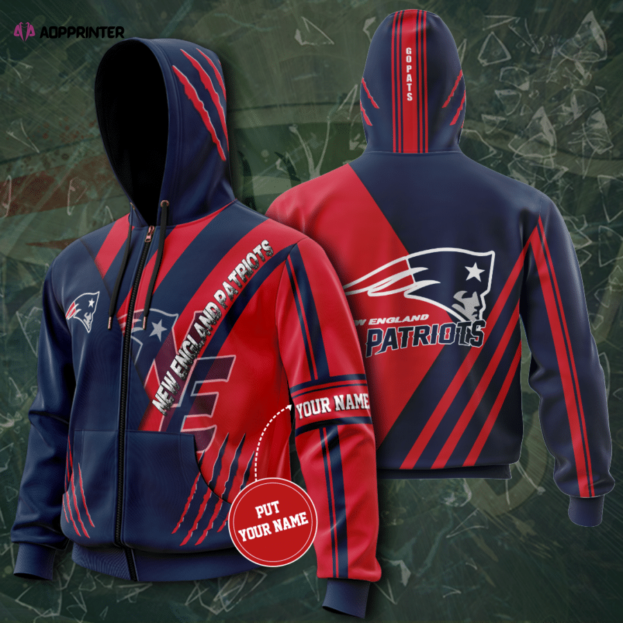 Personalized New England Patriots Zip-Up Hoodie, Gift For Men And Women