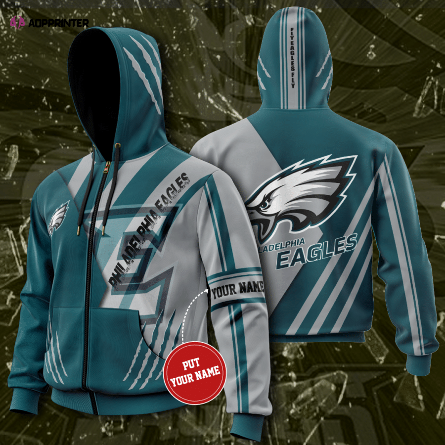 Personalized Philadelphia Eagles Zip-Up Hoodie, Gift For Men And Women