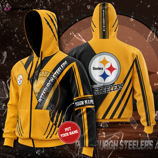 Personalized Pittsburgh Steelers Zip-Up Hoodie, Gift For Men And Women