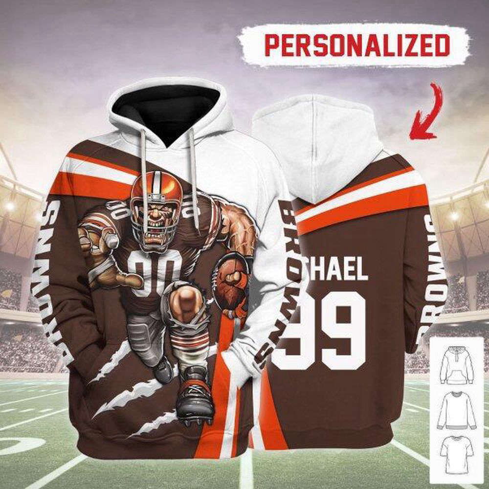 Personalized Unisex Tracksuit Hoodie, Best Gift For Men And Womens Cleveland Browns Football Team 3D Apparel