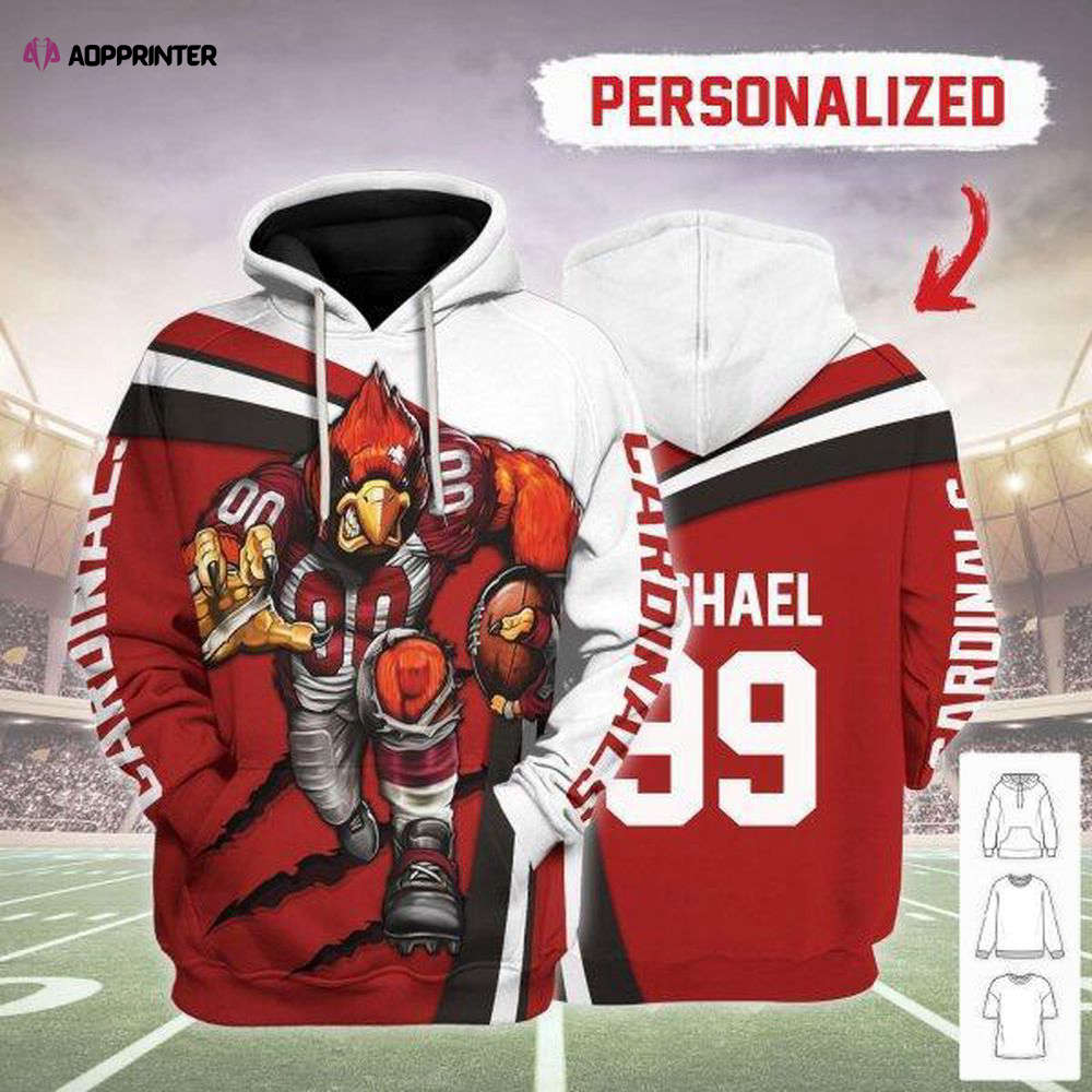 Personalized Unisex Tracksuit Hoodies Arizona Cardinals Football Team 3D Apparel