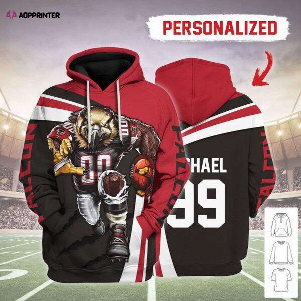 Personalized Unisex Tracksuit Hoodies Atlanta Falcons Football Team 3D Apparel