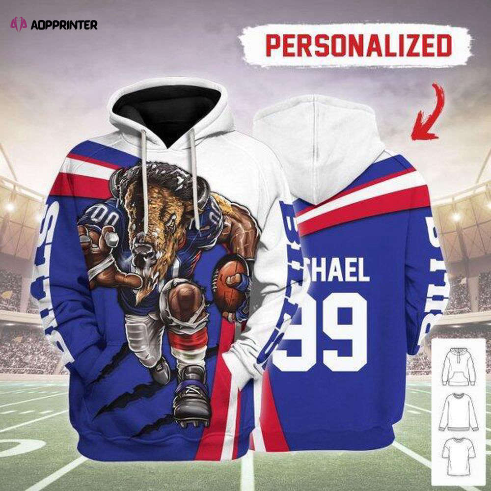 Personalized Unisex Tracksuit Hoodies Buffalo Bills Football Team 3D Apparel