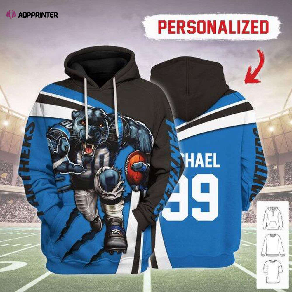 Personalized Unisex Tracksuit Hoodies Carolina Panthers Football Team 3D Apparel