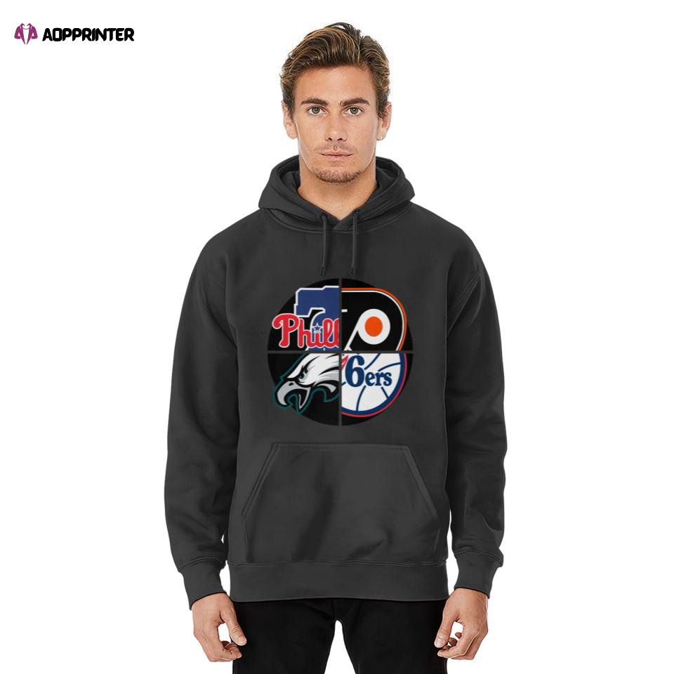 Philadelphia Sports Quad Hoodie, Gift For Men And Women