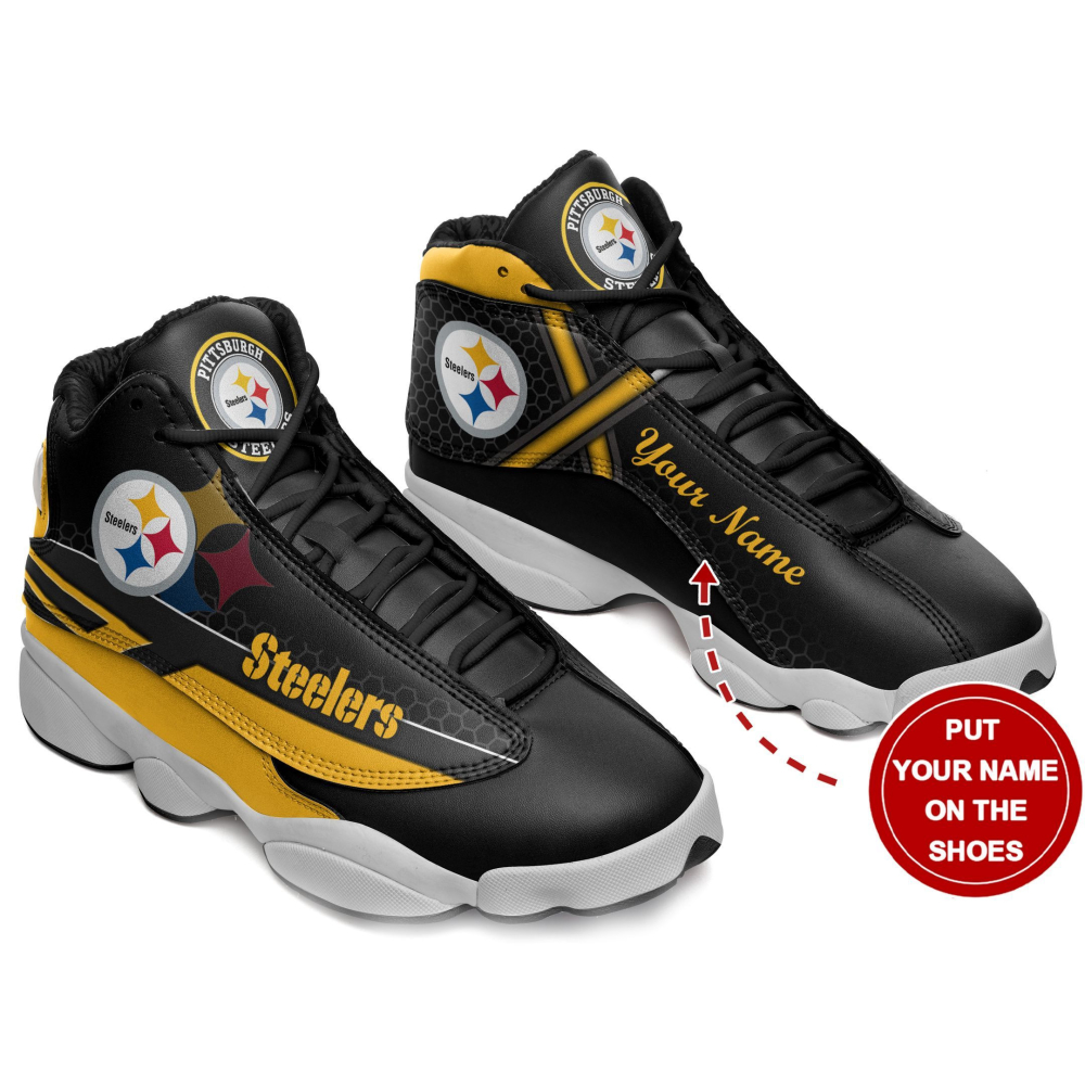 Pittsburgh Steelers Custom Name Air Jordan 13 Sneakers, Best Gift For Men And Women