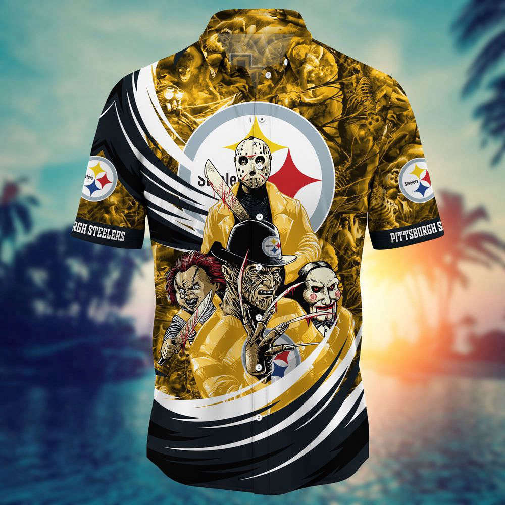 Pittsburgh Steelers NFL Halloween Horror Movies Hawaiian Shirts  For Men And Women